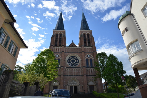 Lokalaugenschein f?r das Pressegepr?ch f? die Lange Nacht der Kirchen 2017. Pfarrkirche Herz-Jesu in Bregenz.
